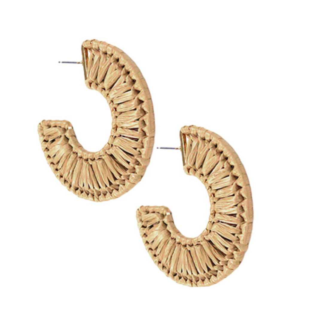 Woven C Hoop Earrings
