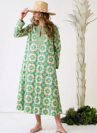 Turtleback Print Kaftan Dress