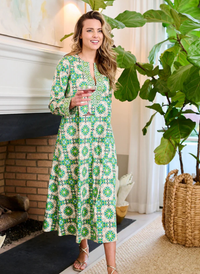 Turtleback Print Kaftan Dress