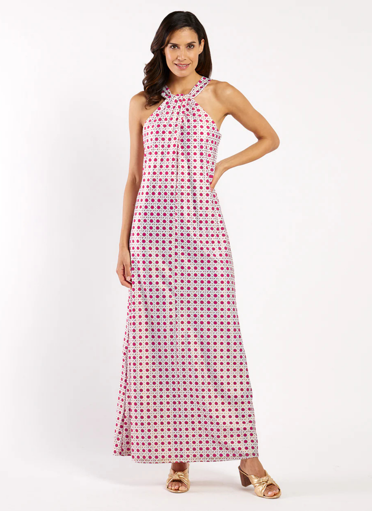 Bernadette Dress- Rattan Raspberry Gold