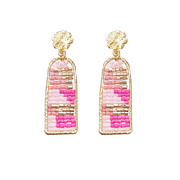 Nora Beaded Rectangle Earrings