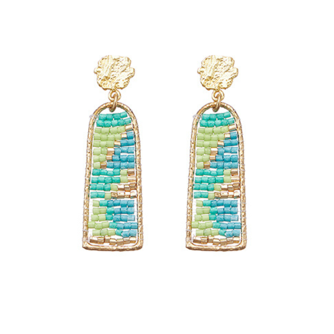 Nora Beaded Rectangle Earrings