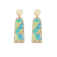 Nora Beaded Rectangle Earrings