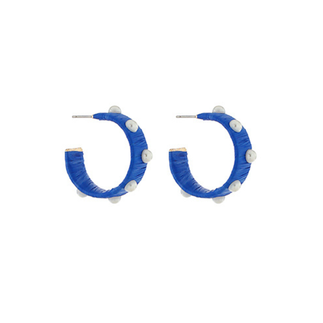 Tessa Woven Pearl Hoop Earrings