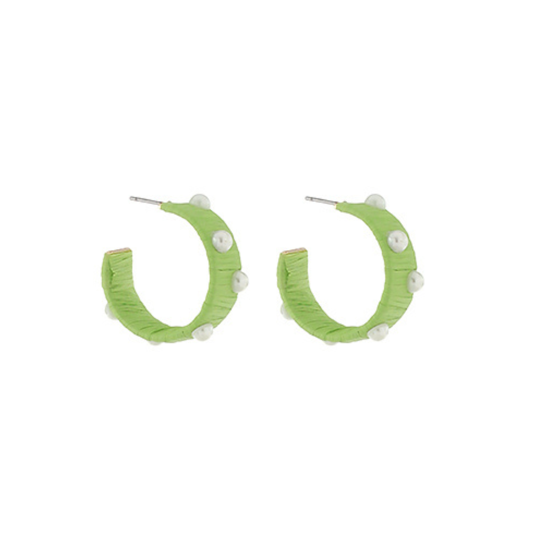Tessa Woven Pearl Hoop Earrings