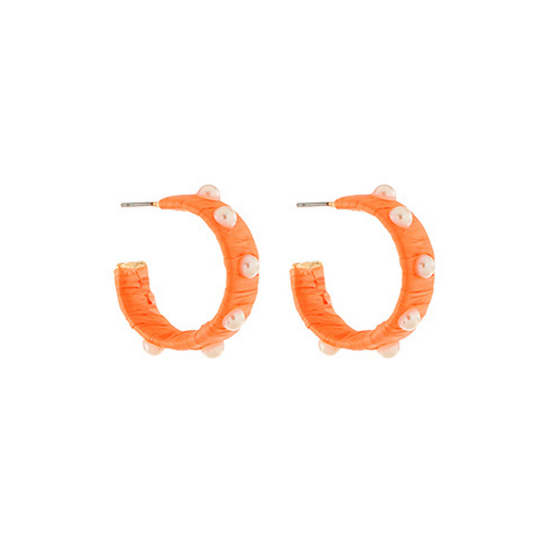 Tessa Woven Pearl Hoop Earrings