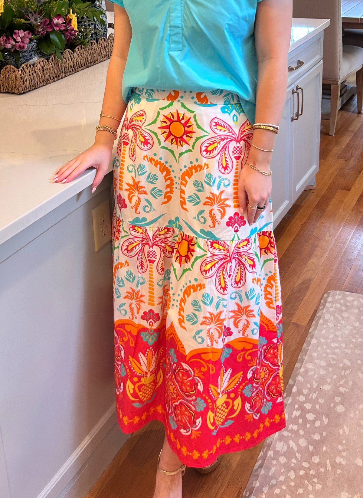 Ada Skirt- Geo Palms