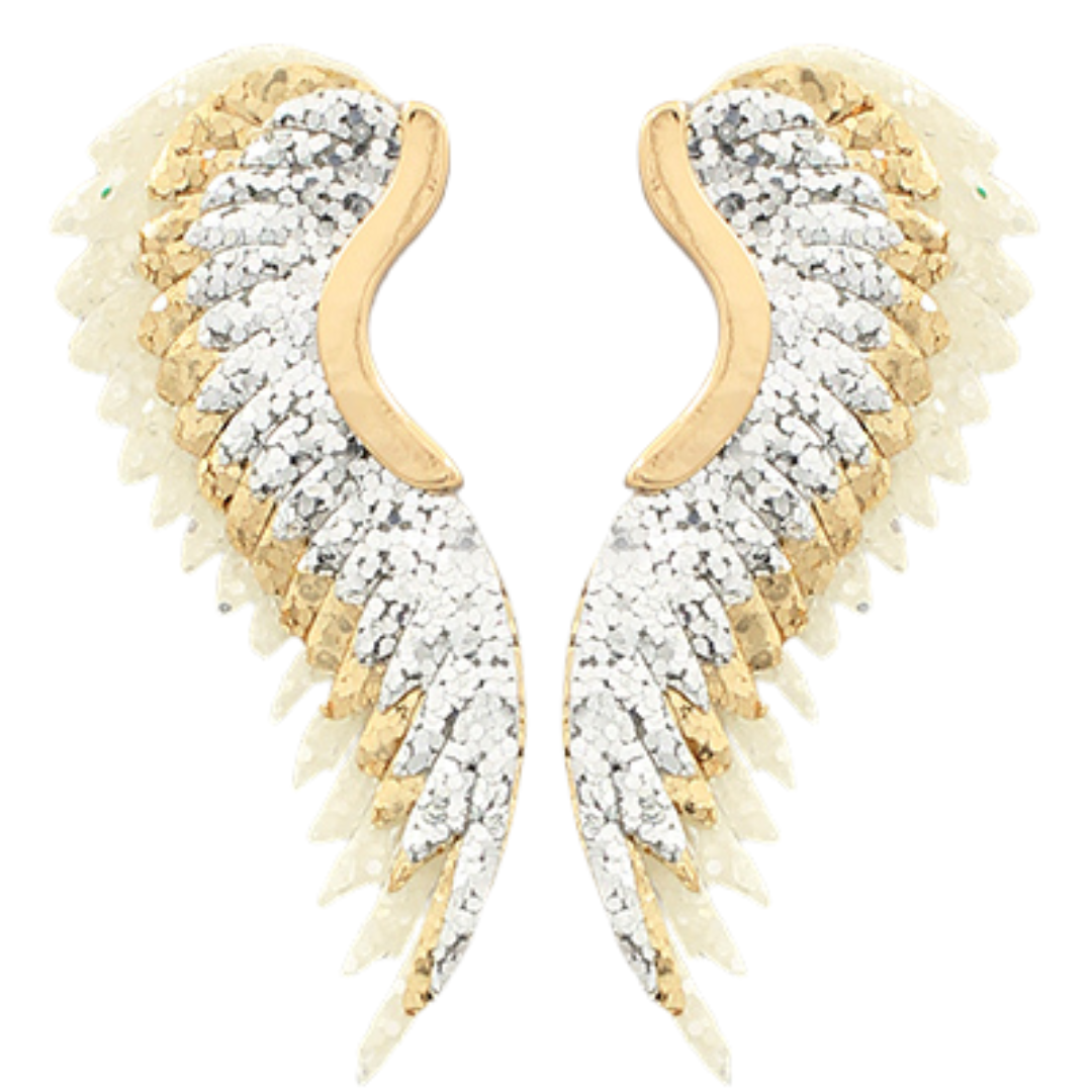 Glitter Angel Wing Earrings