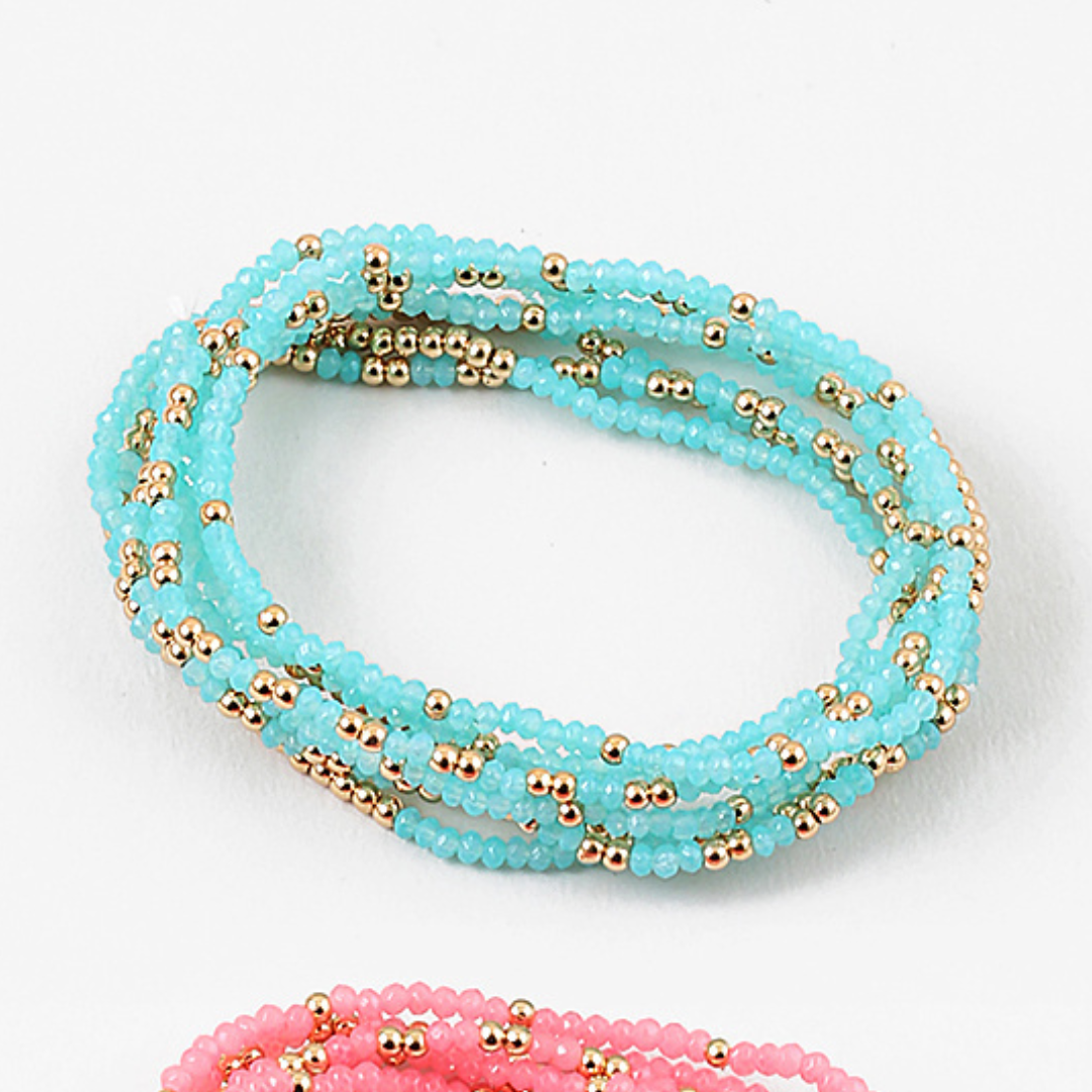 Shiny Bead Bracelet Set