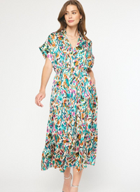 Bright & Bold Ikat Midi Dress