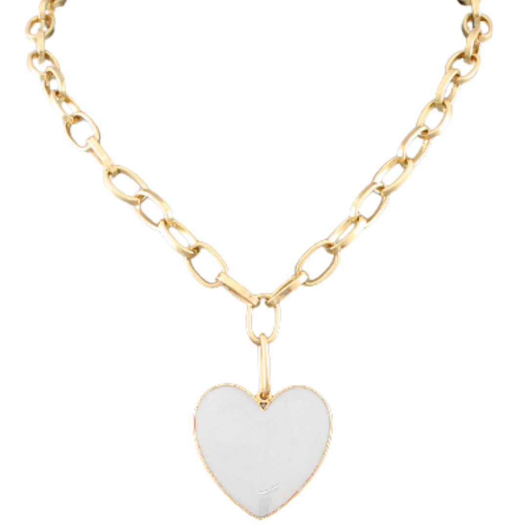 Epoxy Heart Chain Necklace