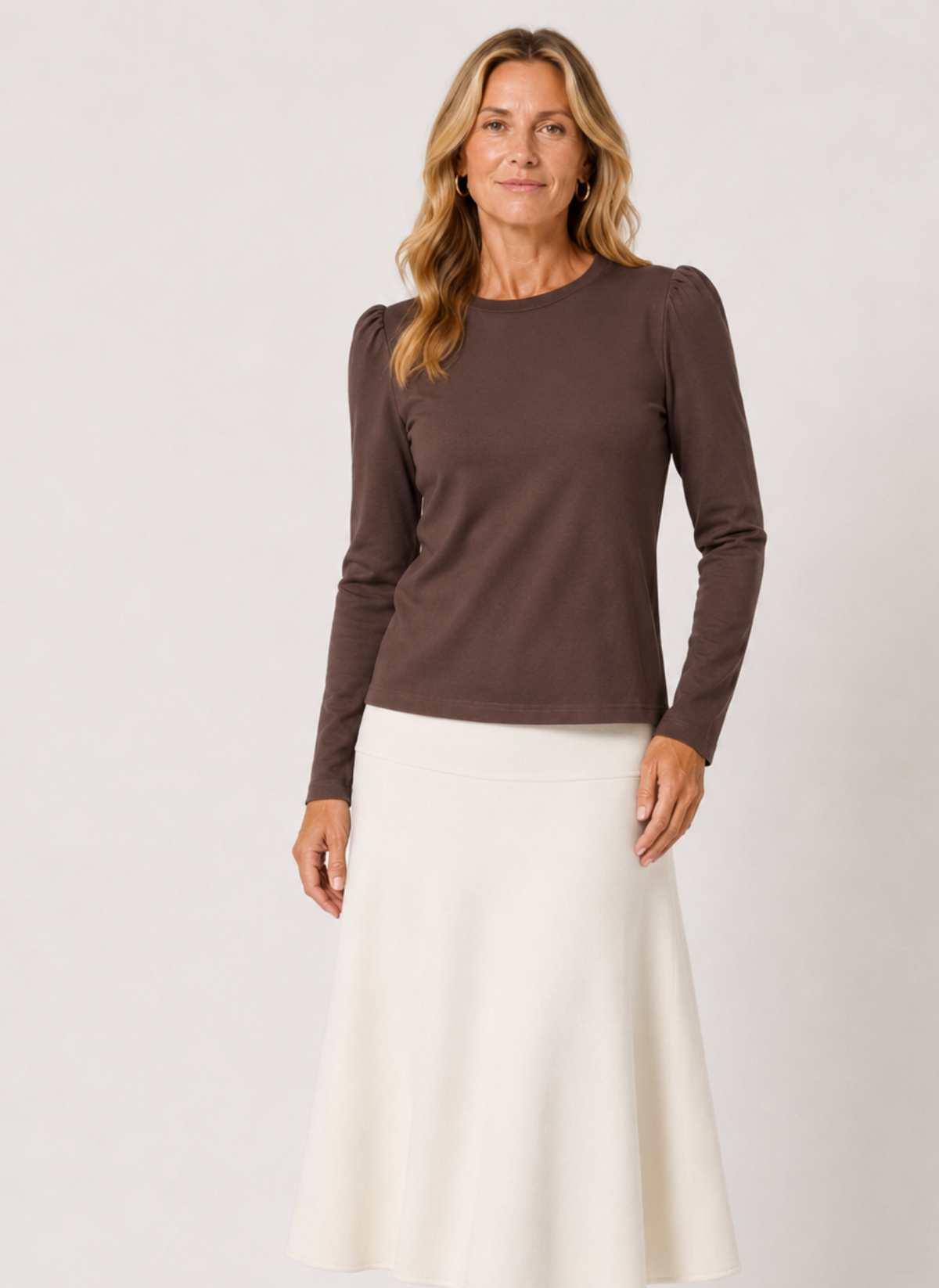 Maren Puff Sleeve Shirt - Cocoa