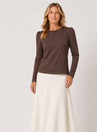 Maren Puff Sleeve Shirt - Cocoa
