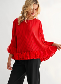 Joanna Pleated Circle Trim Top