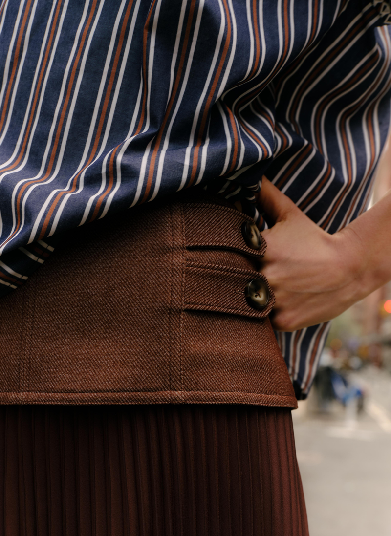 Estelle Pleated Skirt - Mocha
