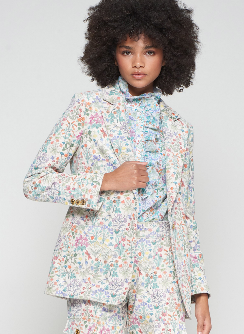 Floral Corduroy Blazer