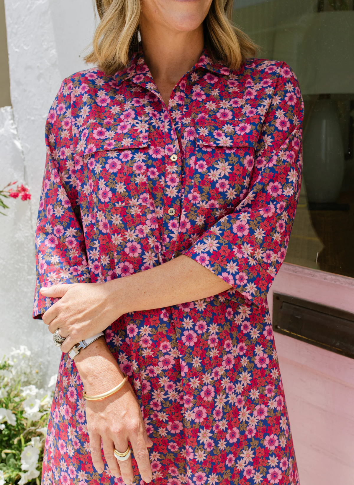 Samantha Dress- Berry Blooms