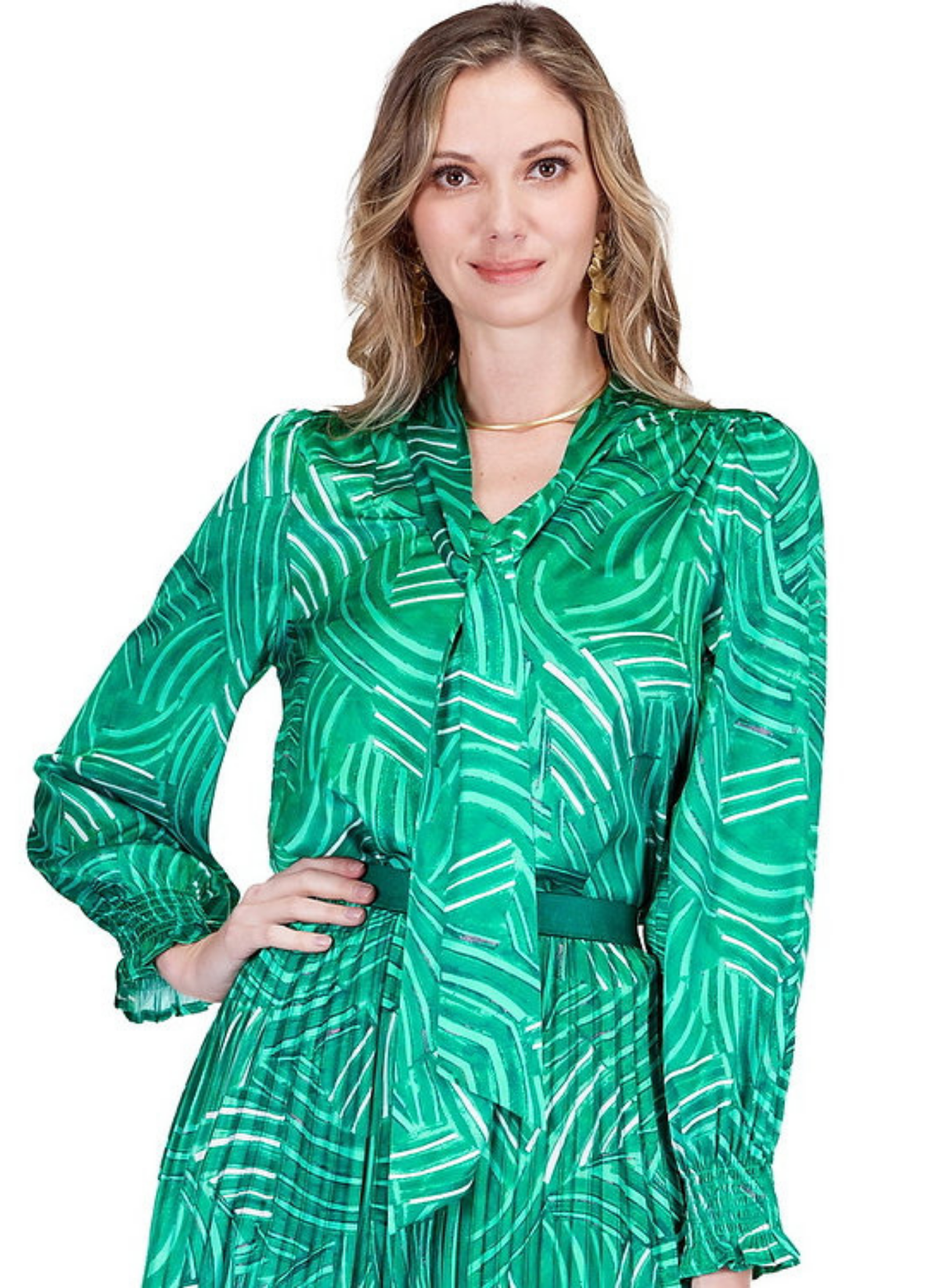 Pathways Silk Tie Blouse