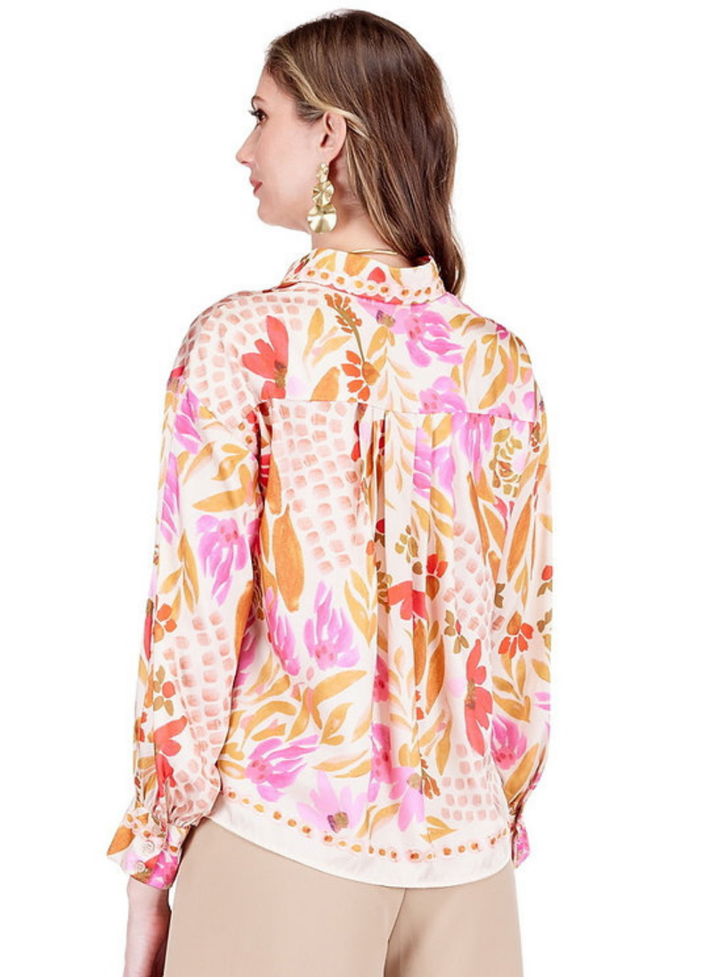 Floral Scarf Blouse
