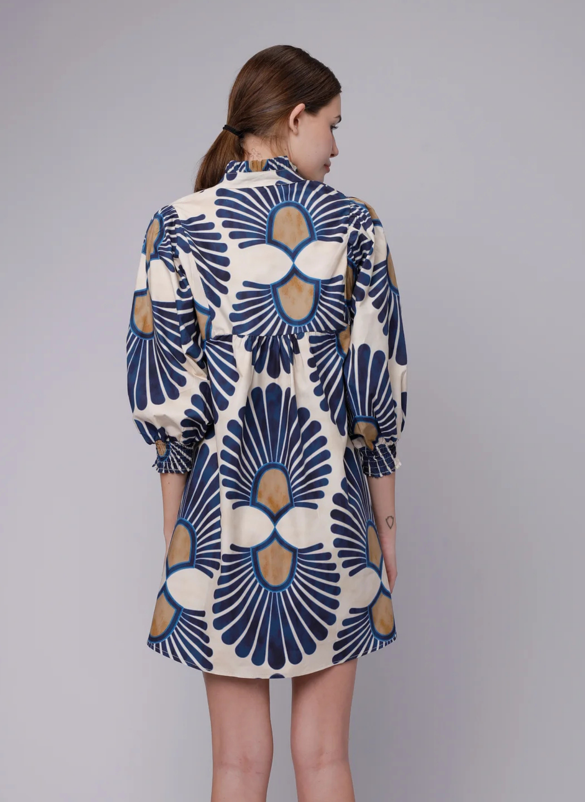 Jasper Dress- Indigo Frond