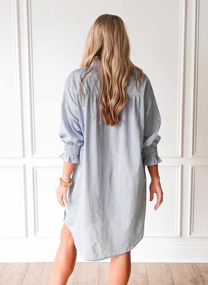 Kimberly Dress- Forest Stripe
