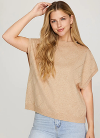Diamond Weave Mock Neck Sweater