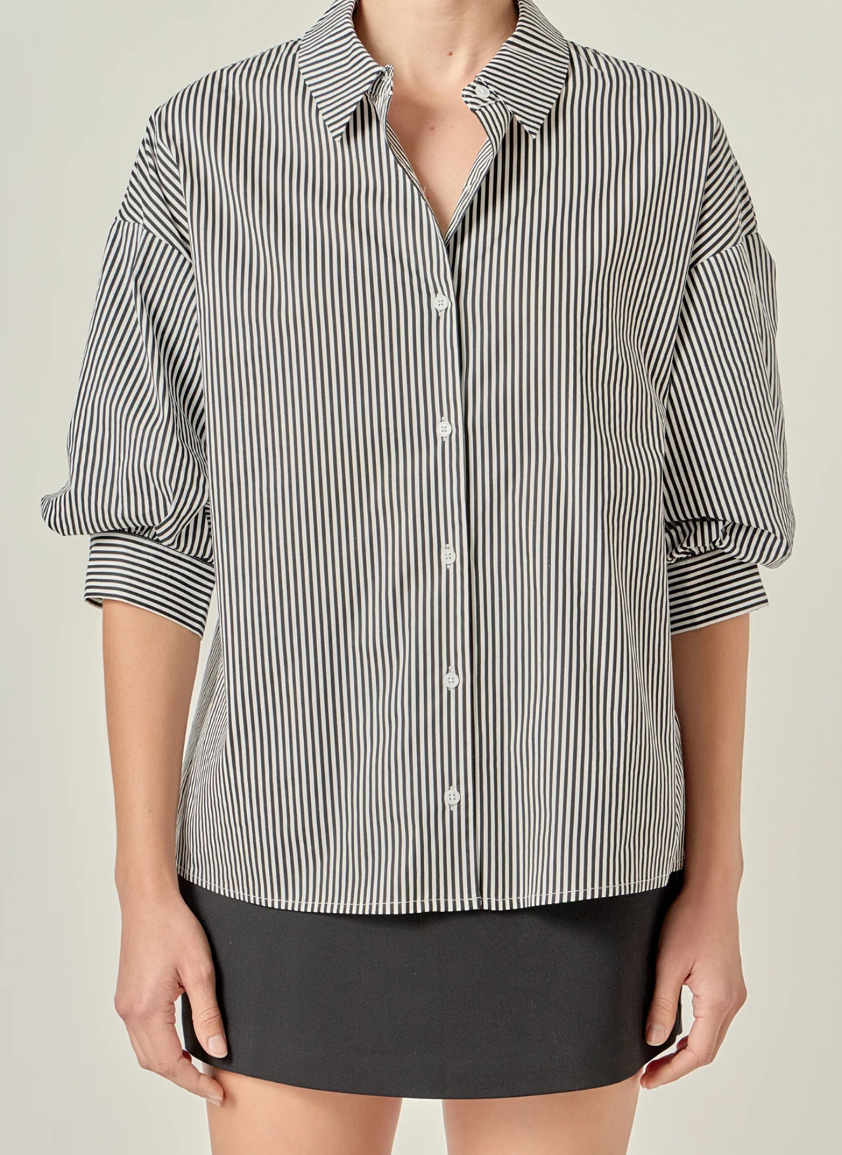 Balloon Sleeve Stripe Top