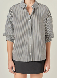Balloon Sleeve Stripe Top