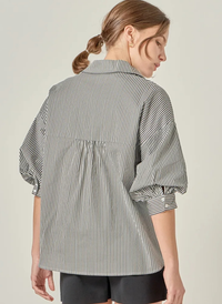Balloon Sleeve Stripe Top