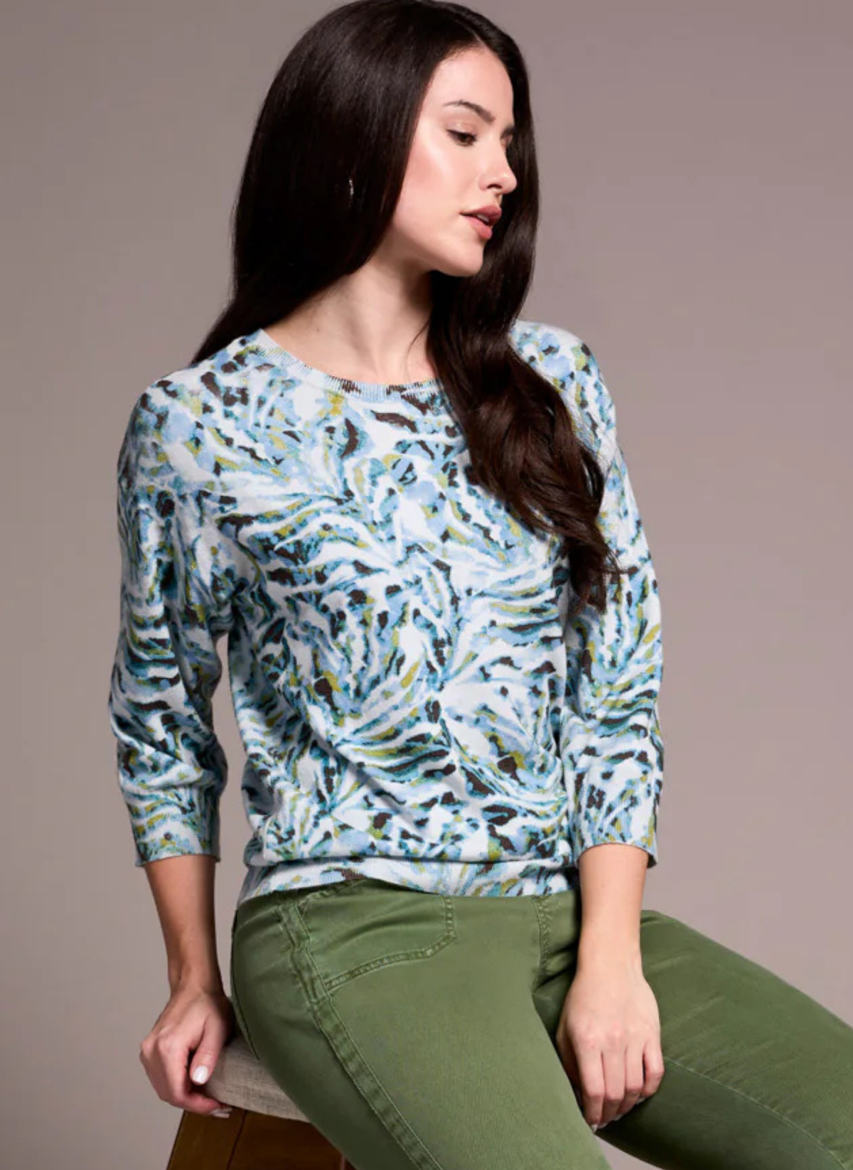Soft Yarn 3/4 Sleeve Sweater