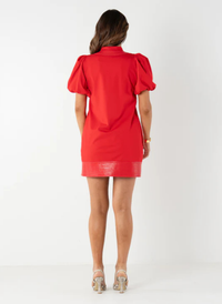 Hampton Mini Dress- High Rish Red