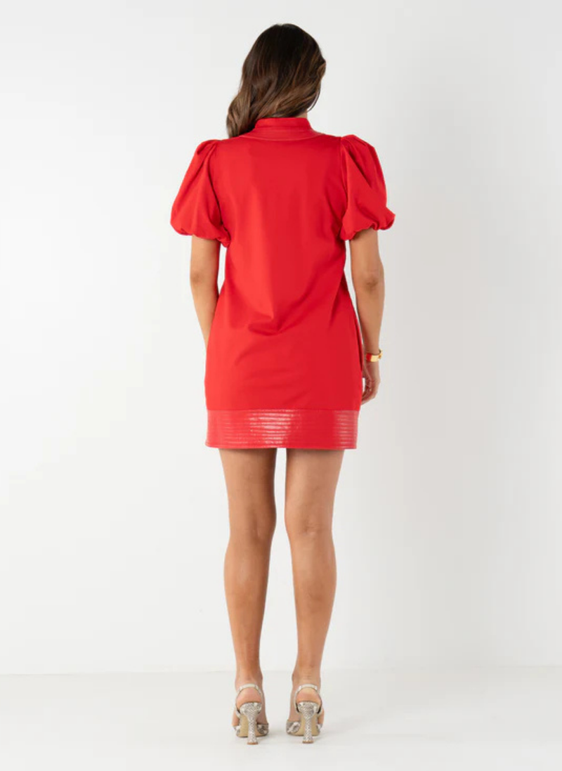 Hampton Mini Dress- High Rish Red