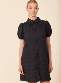 Nylon Quilted Shirt Dress