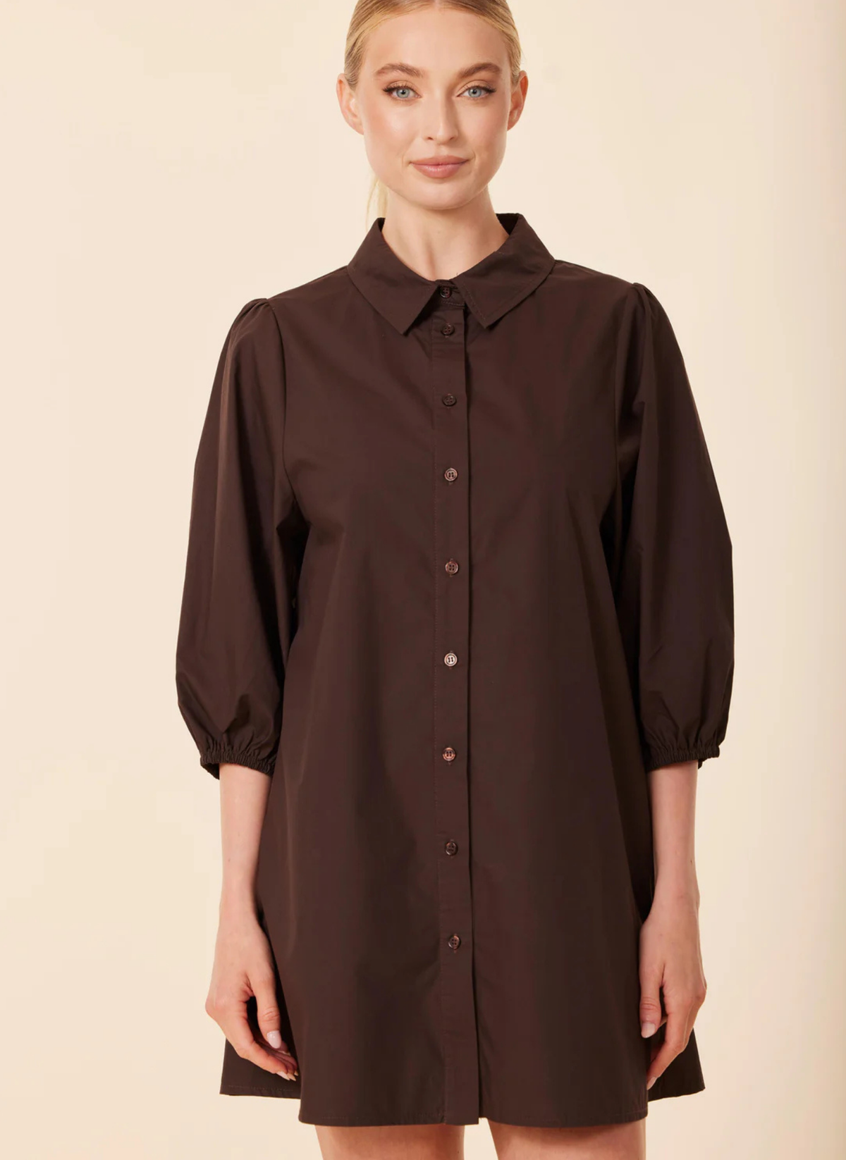 Poplin Exaggerated Sleeve Dress