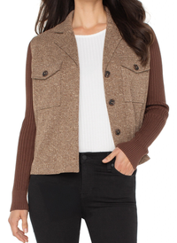 Shacket with Sweater Sleeves
