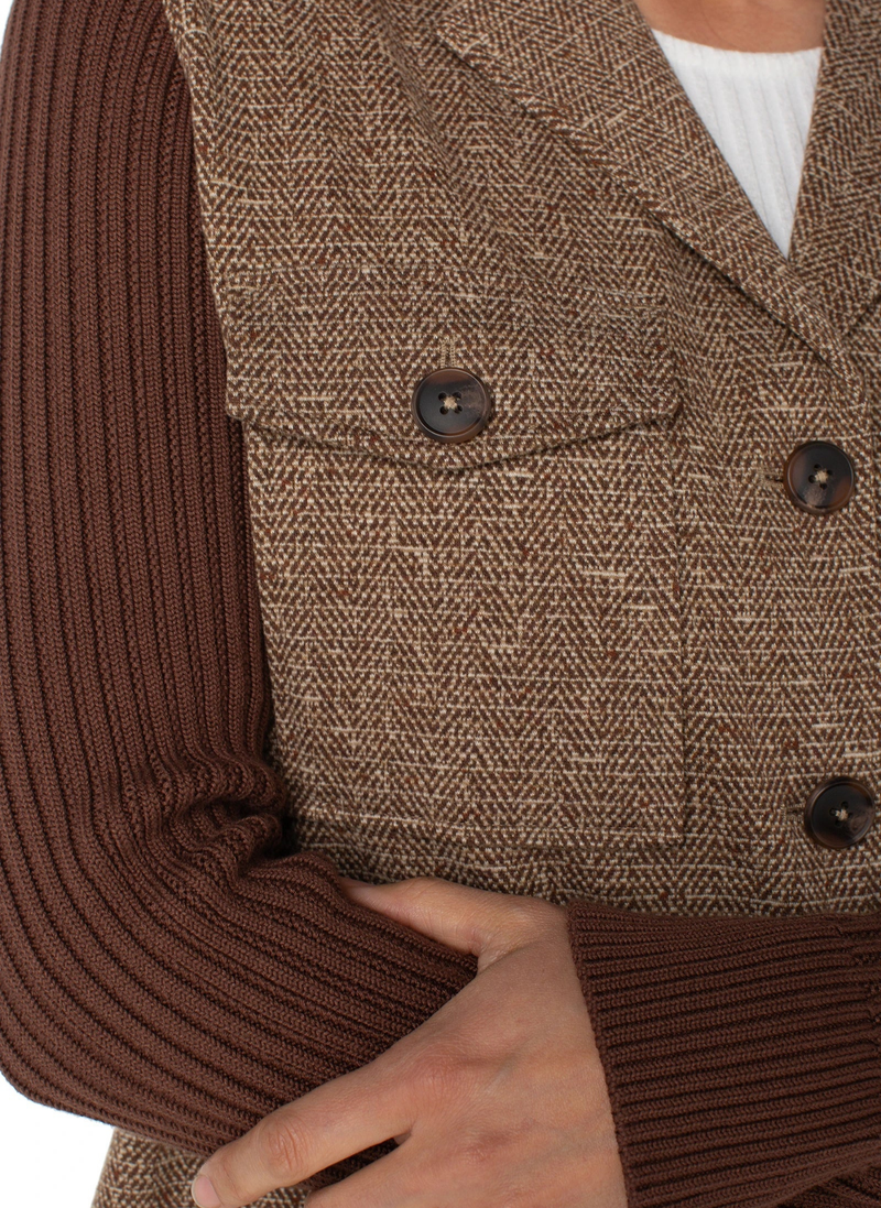 Shacket with Sweater Sleeves