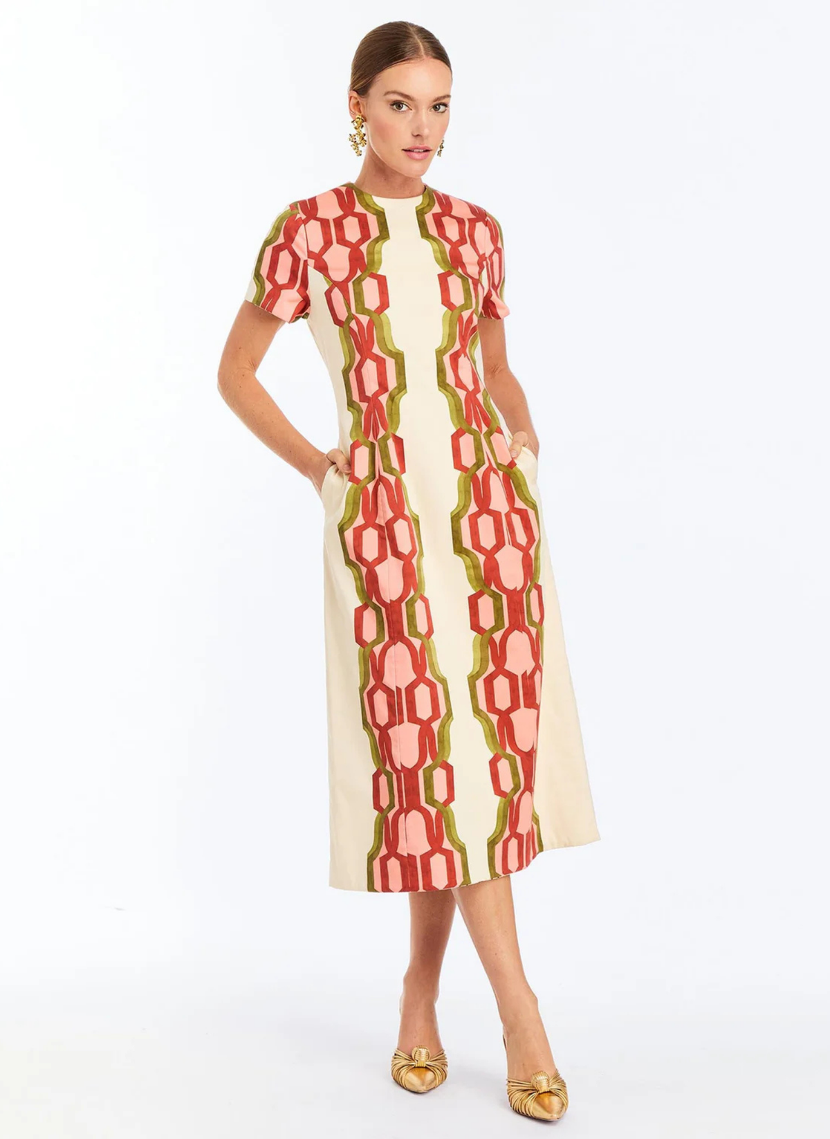 Hampton Convertible Dress- Deco Quatrefoil