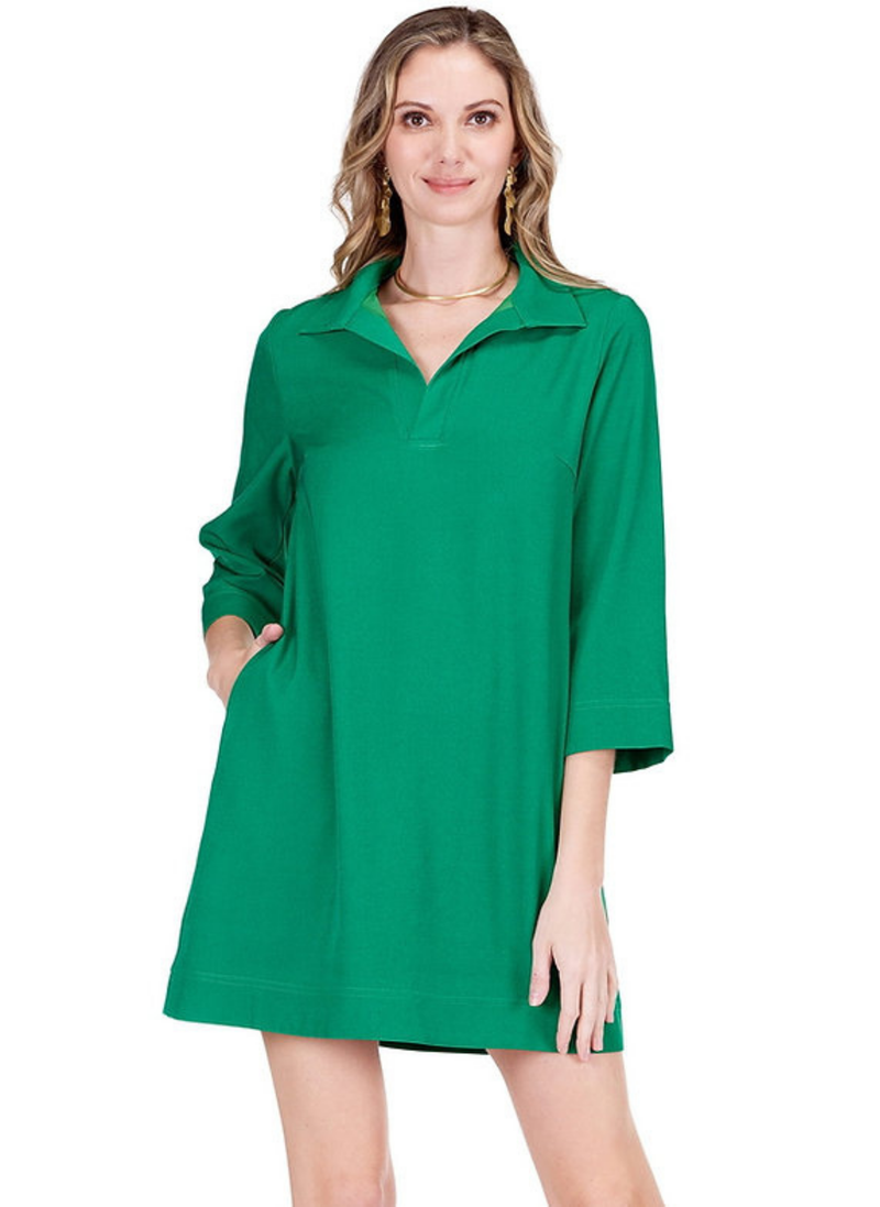 Placket Bell Sleeve Dress