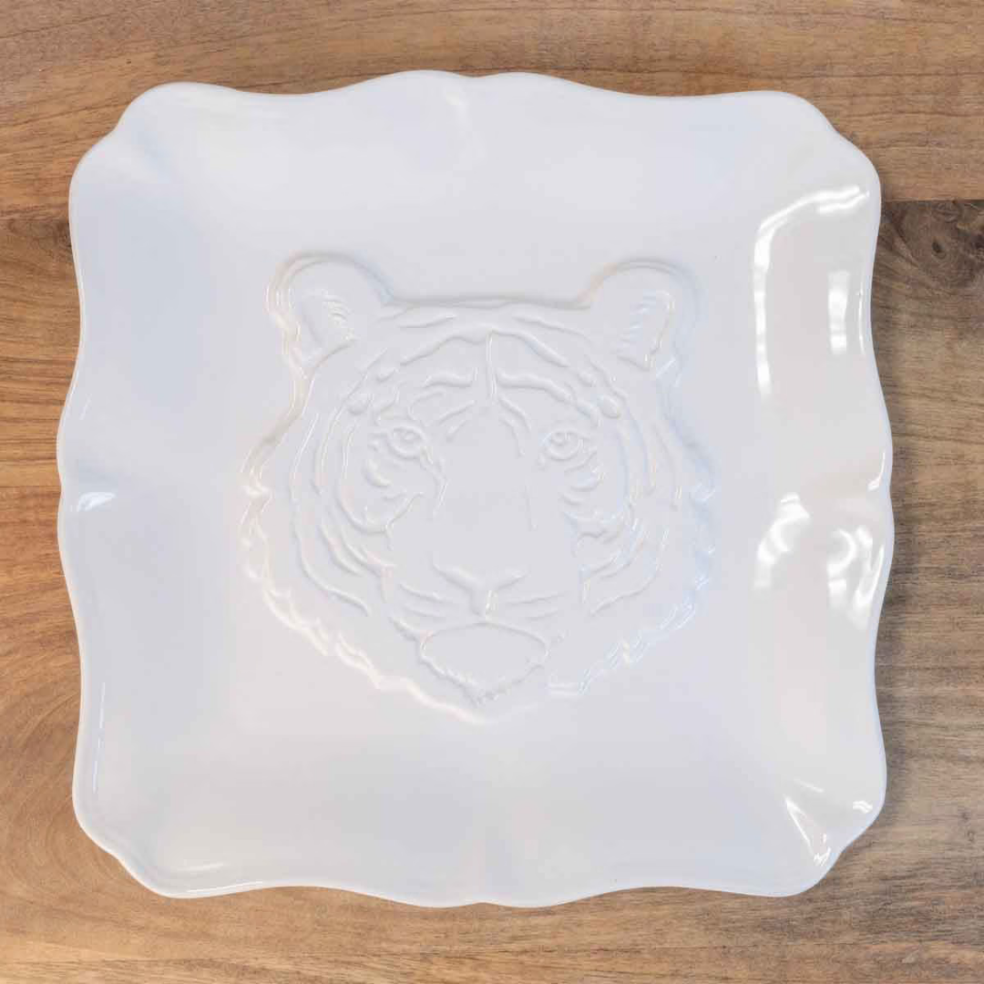 Square Tiger Embossed Platter