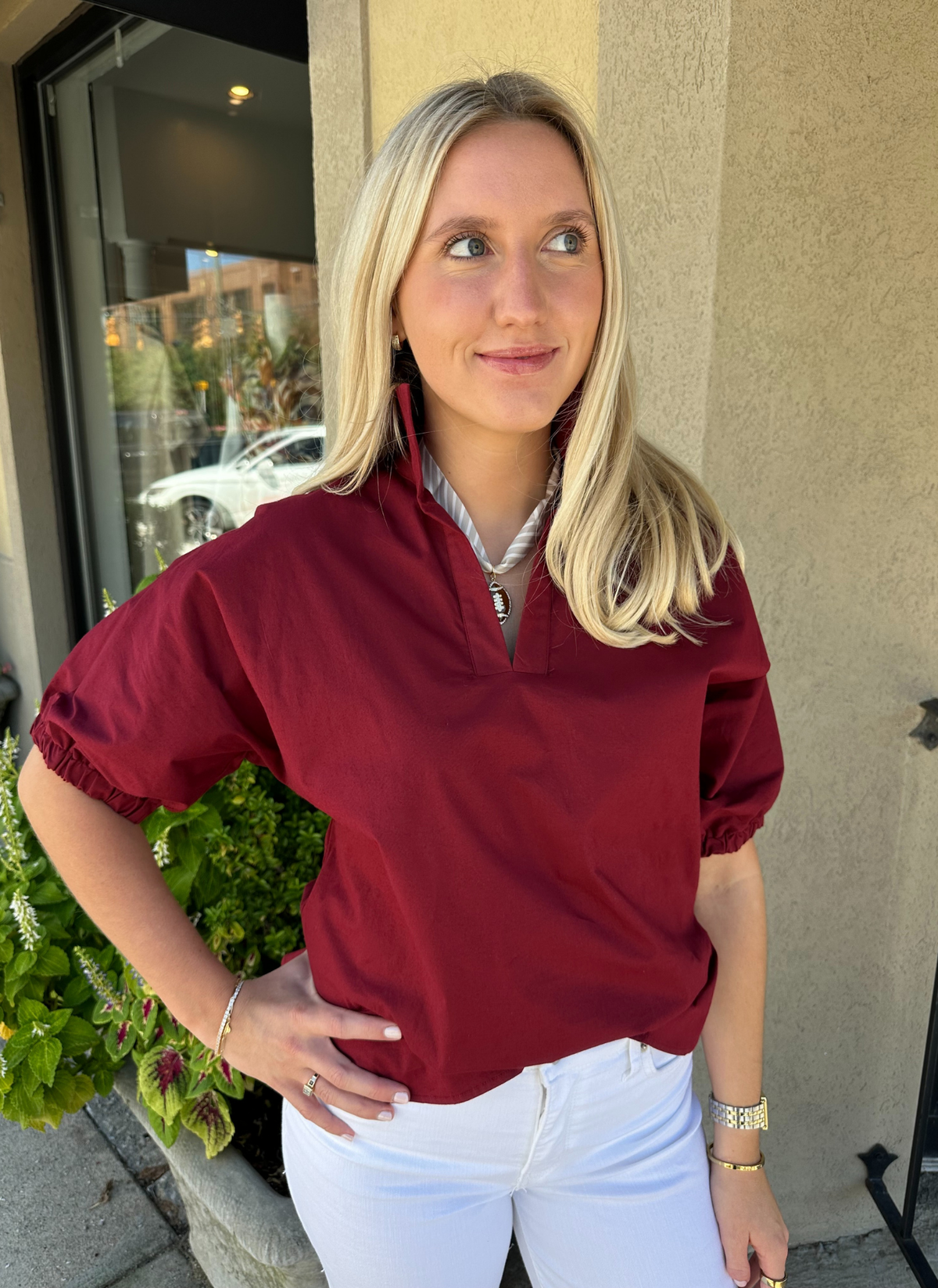 Sloan Top- Burgundy