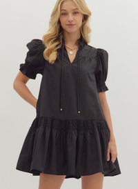 Lauri Smocked Drop Hem Dress