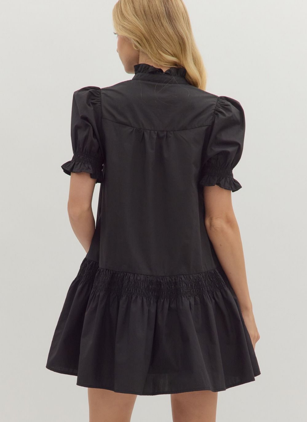 Lauri Smocked Drop Hem Dress