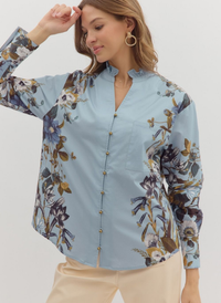 Delicate Florals Button Blouse