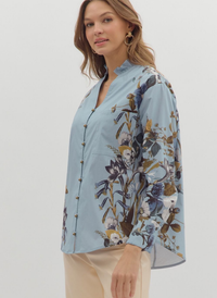 Delicate Florals Button Blouse