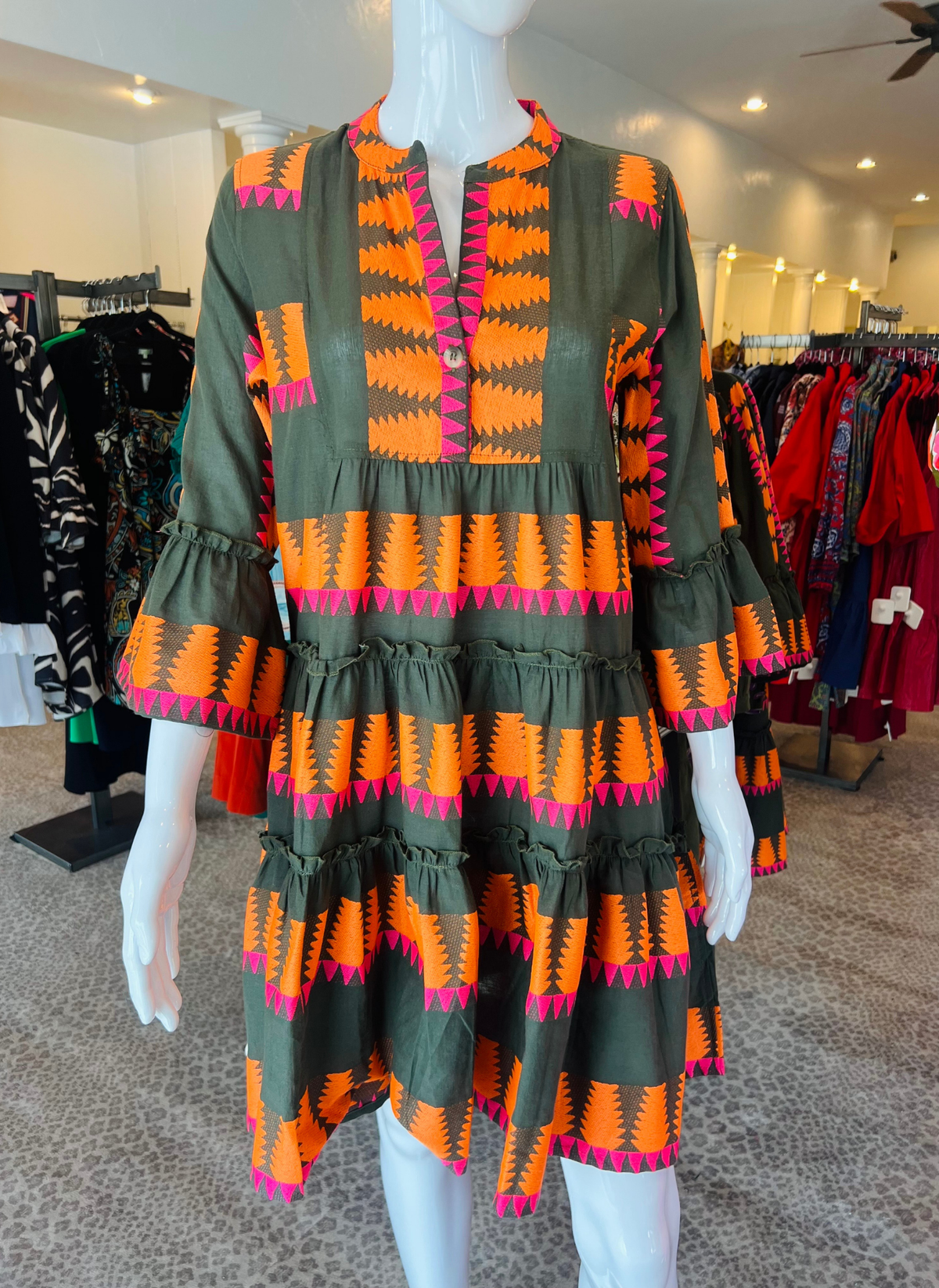 Jacquard Tiered Dress