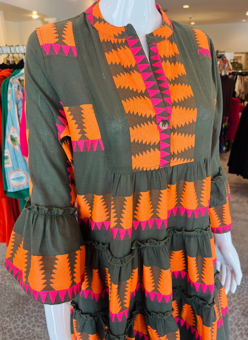 Jacquard Tiered Dress