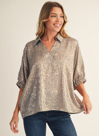 Carson Snake Print Blouse
