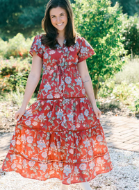 Hurley Midi Dress- Scarlet Meadow