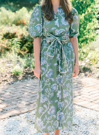 Leila Midi Dress- Ivory Vine