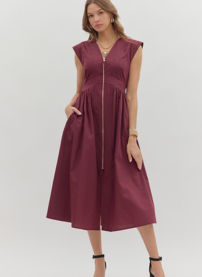 Zara Zip Midi Dress